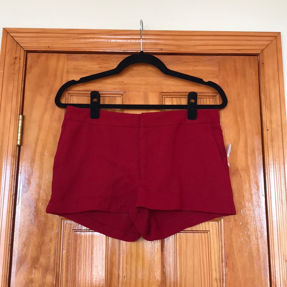 Red dress shorts